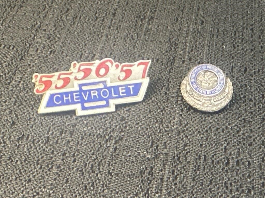 Lapel Pins, Chevrolet 1955-57 & Illinois