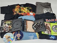 CD, DVD, VIDEO GAMES, T-SHIRT LOT