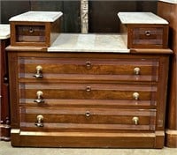 Marble Top Burl Wood Dresser Base