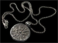 925 Sterling Necklace with Greek Medallion