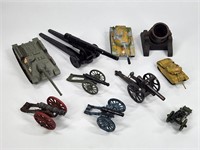 ASSORTED LOT OF TOY CANNONS & TANKS