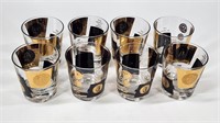 SET OF 8 MID CENTURY COIN GLASSES