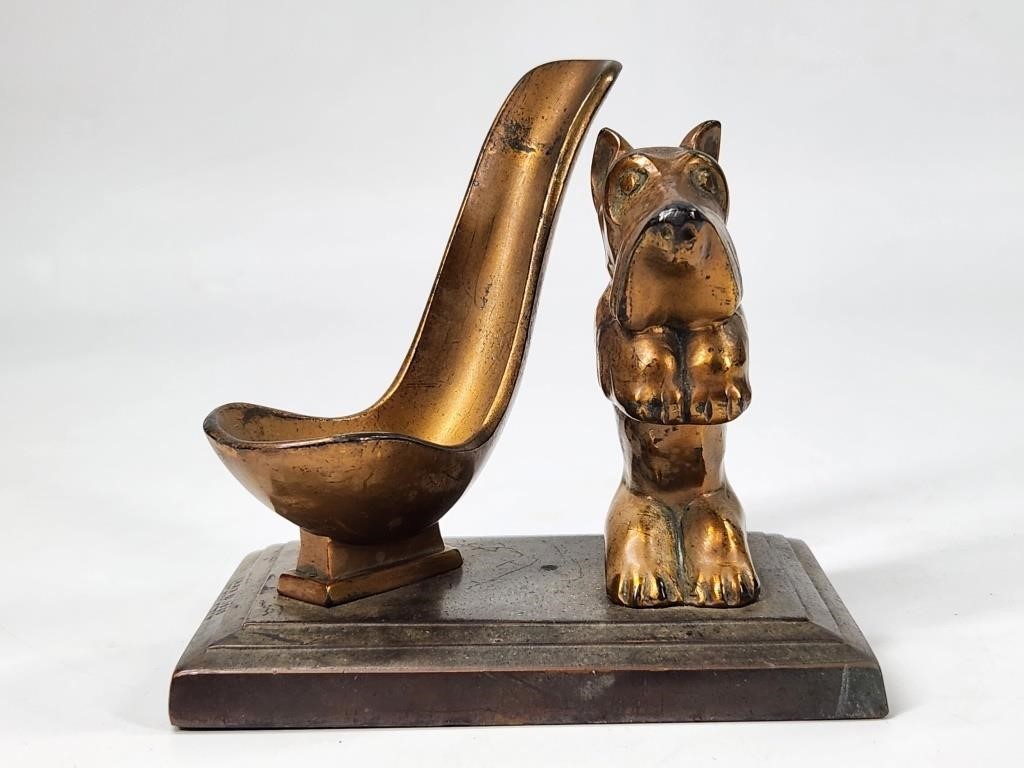 1935 AMW ART METAL WORKS DOG PIPE STAND