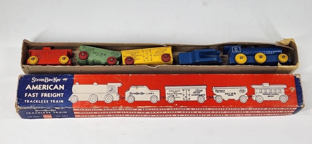 VINTAGE STOMBECKER AMERICAN FREIGHT TRAIN SET