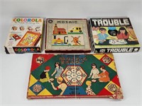 GAME LOT - TROUBLE, MOSAIC BEADS, COLOROLA