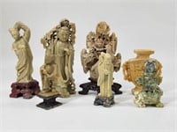 ASSORTED LOT OF CARVED SOAPSTONE