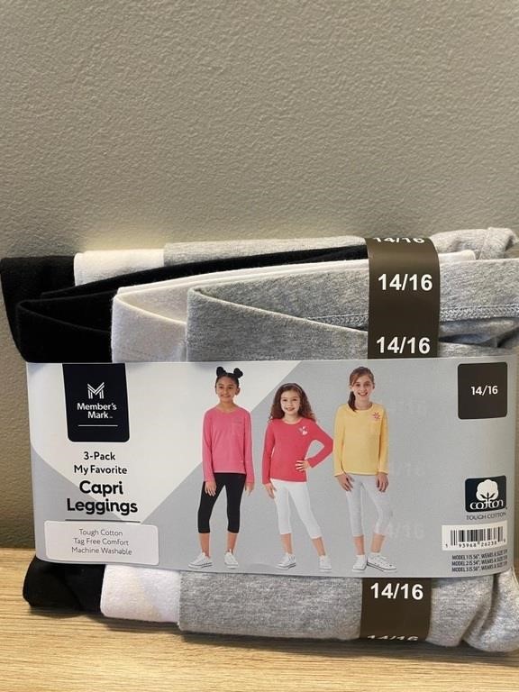 Girls Capri Leggings - 3 Pack - Size 14/16