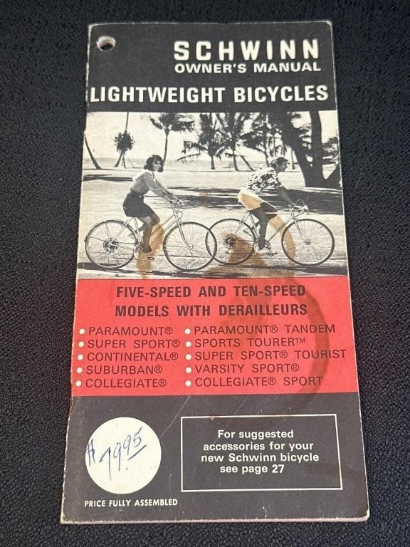 Schwinn Owner’s Manual 1970s, Lightweight Bikes