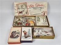 3) BOXES VINTAGE CHRISTMAS CARDS BOX SETS