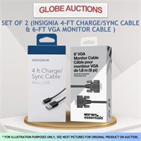 SET OF 2 (CHARGE/SYNC CABLE & VGA MONITOR CABLE)