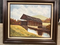 Covered Bridge Oil on Canvas