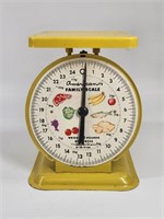 VINTAGE YELLOW AMERICAN FAMILY KITCHEN SCALE