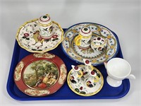 ASSORTED LOT OF DISHES - ROOSTER, ITALY
