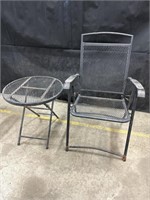 Metal outdoor Chair & Side Table