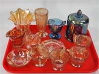 ASSORTED LOT OF VINTAGE CARNIVAL GLASS