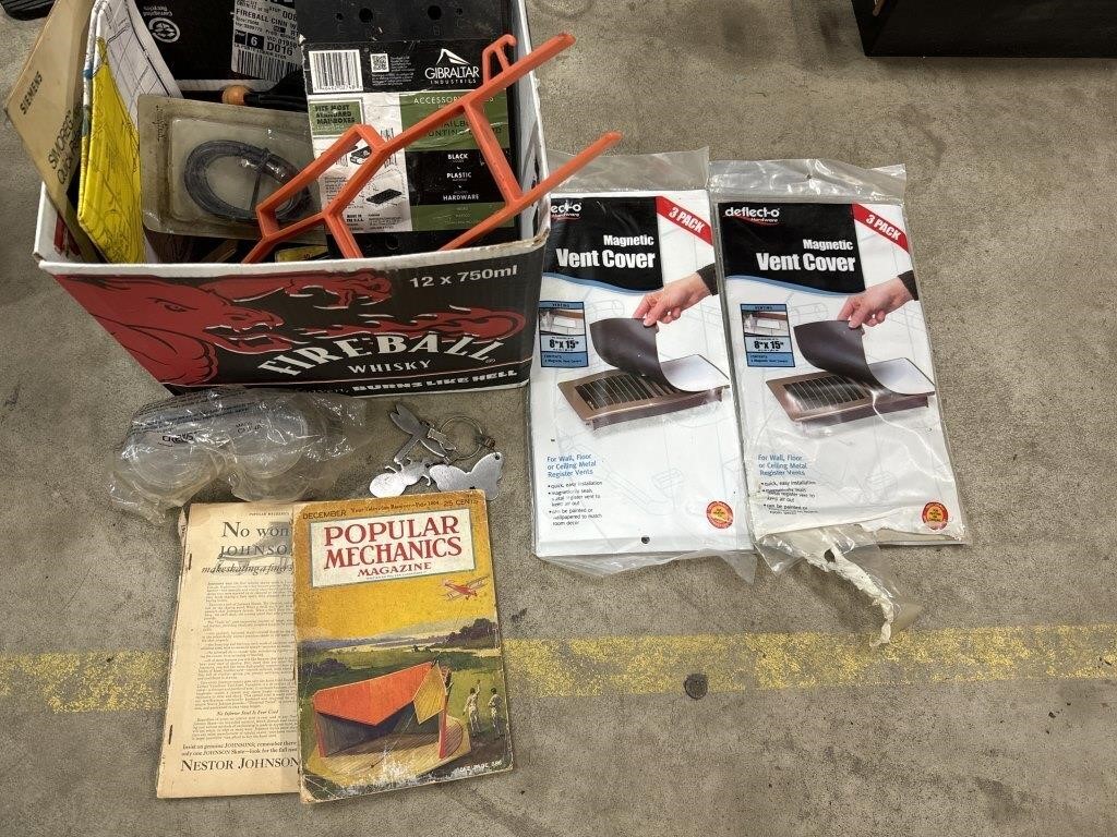 Vent covers, safety goggles, mechanic books, misc