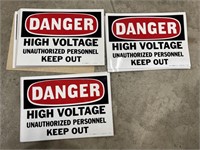 Danger High Voltage Sticker Signs