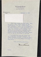 Signed Norman Cousins Saturday Review Letter