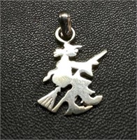 Small Sterling Witch Pendant