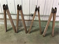 4 Wooden Saw Horse Legs