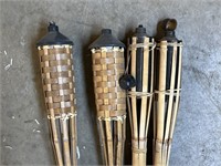 4 Wooden Tiki Torches