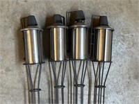 4 Metal Tiki Torches