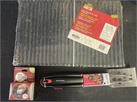 Grill cooking grid, cleaning block, and tool set