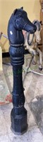 Vintage cast iron horse head hitching post - two
