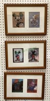 Set of three complementary framed Mickey Mouse