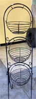 Nice wrought iron three tiered fruit/plant stand