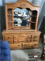 DRESSER WITH MIRROR. MATCHES LOTS 5, 6, 31