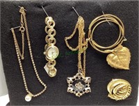 Costume jewelry includes necklaces, earrings,
