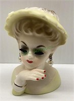 Vintage Inarco 1962 lady head vase E-774 with