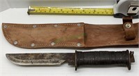 US EGW fighting knife with leather scabbard   1733