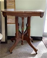 Gorgeous antique table with marble top. Measures