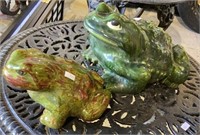 Ceramic frog decorations largest is 12 inches