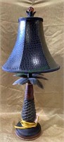 Palm tree designed accent table lamp with shade