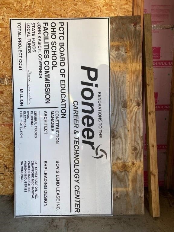 4x8 Pioneer sign aluminum on 5/8 plywood