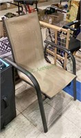 Outdoor metal and nylon mesh arm chair