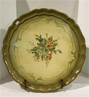 Beautiful hand painted piecrust tray includes