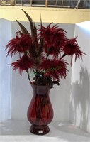 Great floral arrangement w/beautiful ruby red