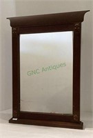 Antique wood framed dresser top mirror with