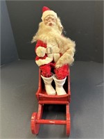 1960s stuffed Santa w/white plastic boots