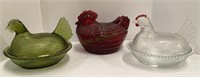 Hen on nest candy dishes - largest are measuring 5