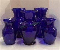 Cobalt blue glass vase - three matching sizes