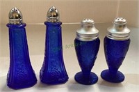 Cobolt blue vintage salt and pepper shaker