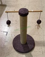 Cat scratching post with toys attachments