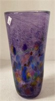 Beautiful glass vase with rainbow coloring