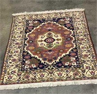 Beautiful rug woven with fringe on both ends
