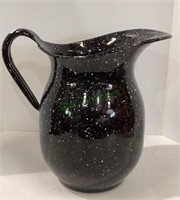 Large enamelware speckled pitcher by USN the
